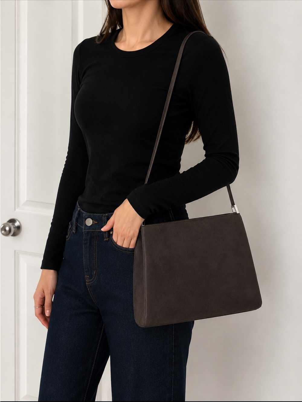 St John’s Suede Classic Black Shoulder Bag - Sleek Everyday Carry